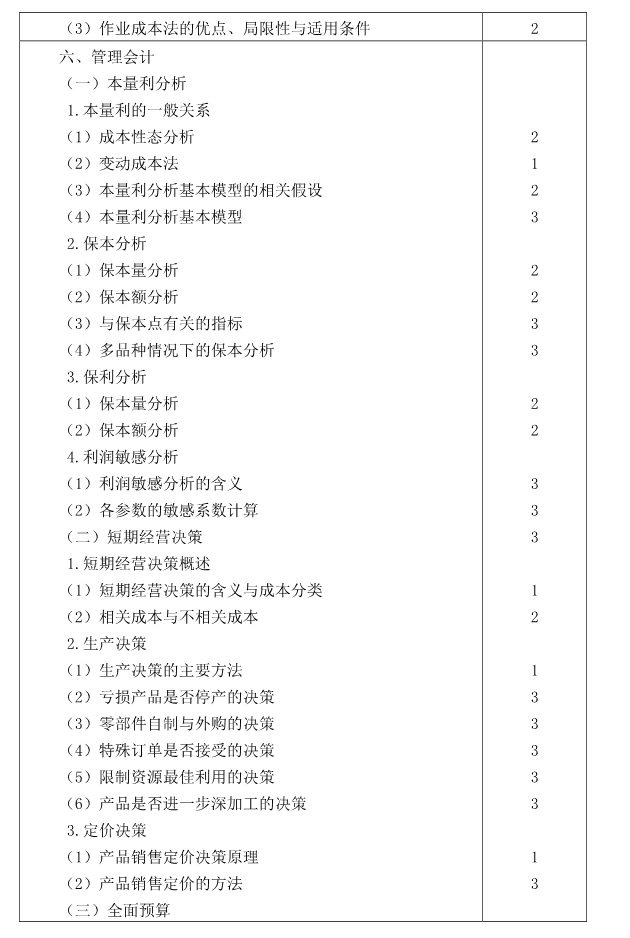 注冊會計師全國統(tǒng)一考試大綱《財管》