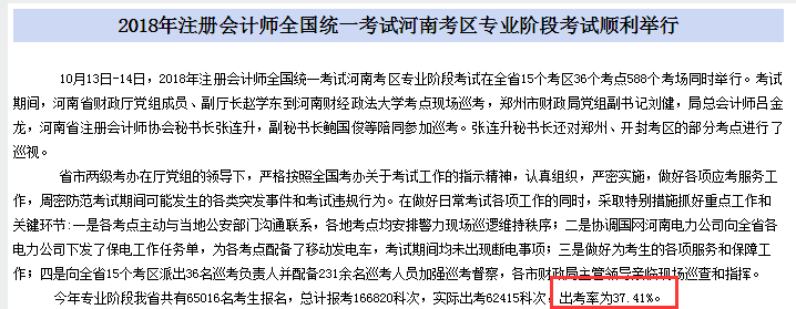 河南注會出考率