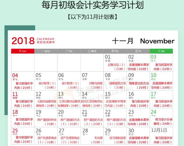 名師督學(xué)：初級會計實務(wù)11月備考計劃