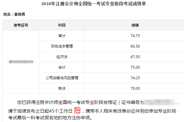 cpa成績單