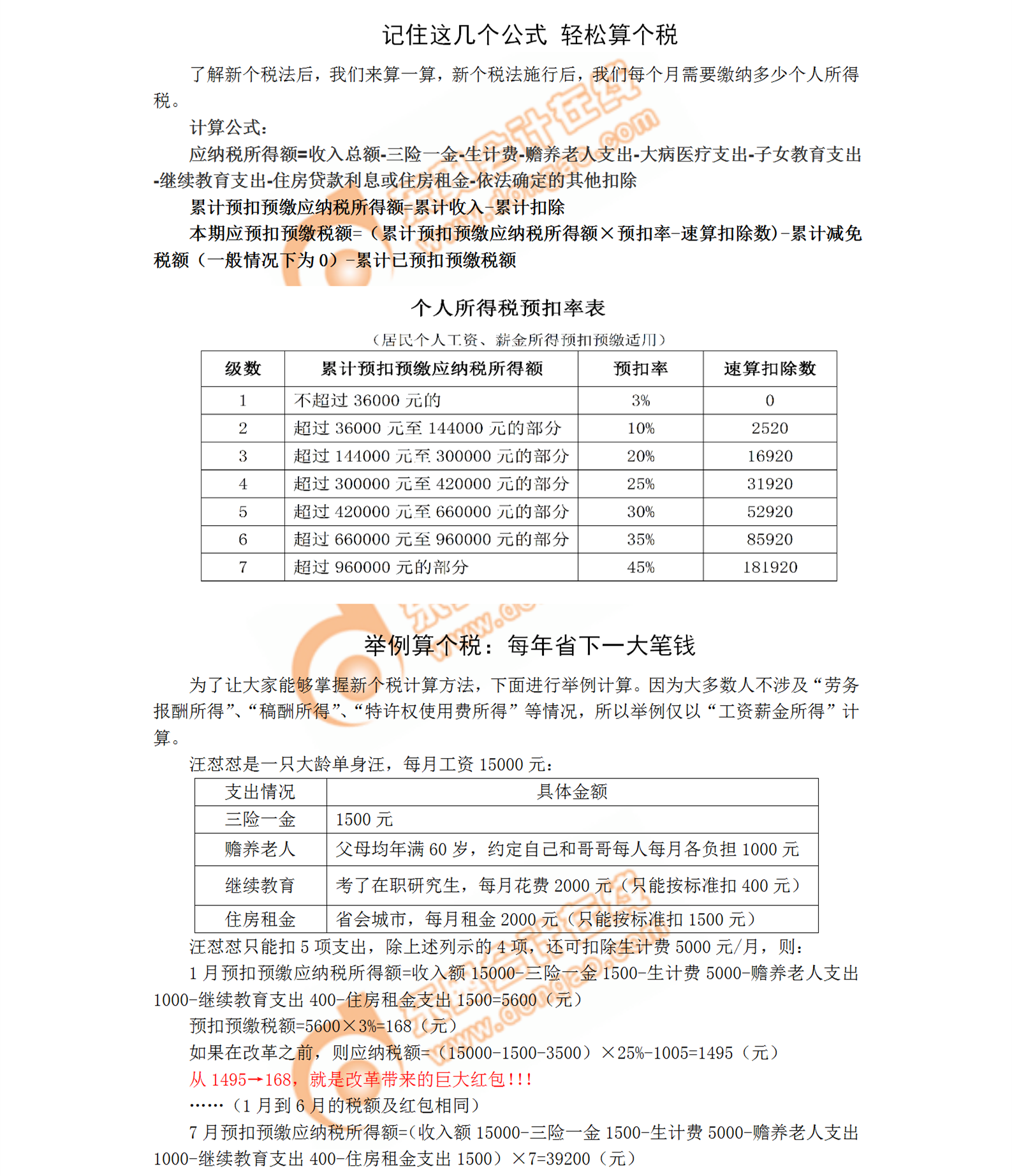 注會個稅解讀