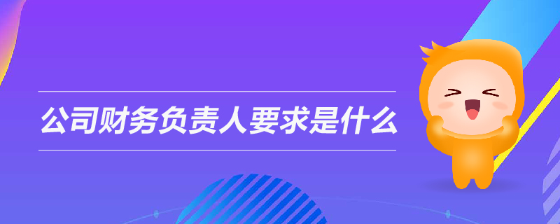 公司財(cái)務(wù)負(fù)責(zé)人要求是什么