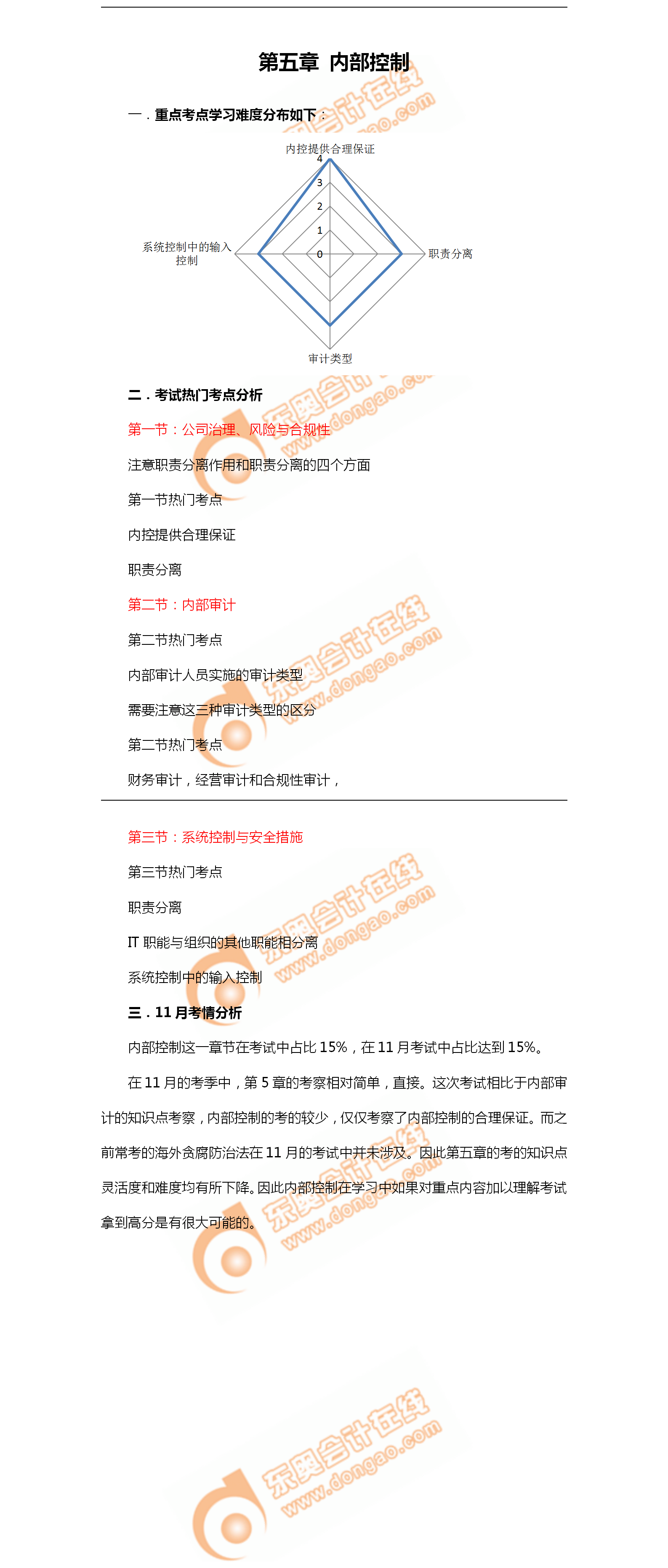 2018年11月考情分析P1第五章--內(nèi)部控制