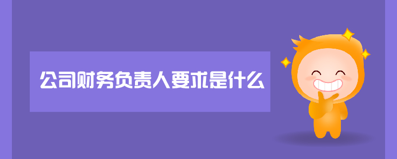 公司財(cái)務(wù)負(fù)責(zé)人要求是什么
