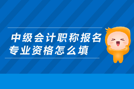 2019年中級(jí)會(huì)計(jì)職稱(chēng)報(bào)名,，專(zhuān)業(yè)資格怎么填