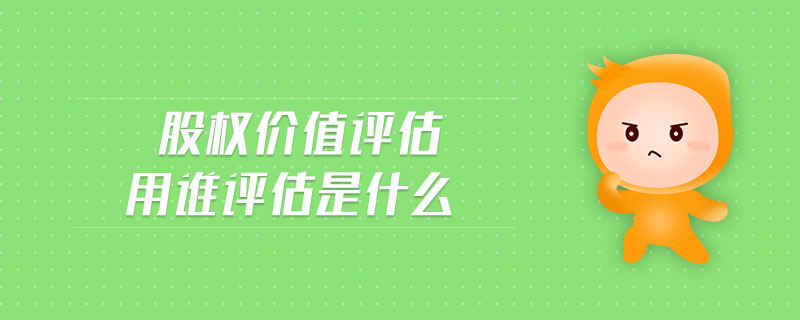 股權(quán)價值評估用誰評估是什么