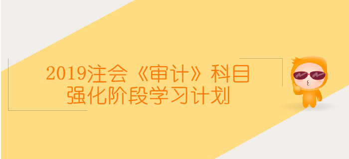 2019年注冊(cè)會(huì)計(jì)師《審計(jì)》科目強(qiáng)化階段學(xué)習(xí)計(jì)劃