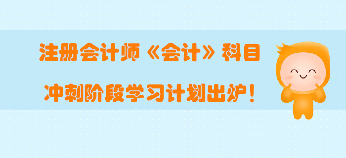 2019年注冊(cè)會(huì)計(jì)師《會(huì)計(jì)》科目沖刺階段學(xué)習(xí)計(jì)劃