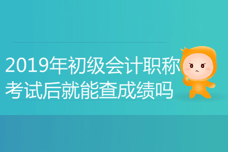 2019年初級會計職稱考試后就能查成績嗎,？