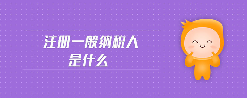 注冊(cè)一般納稅人是什么