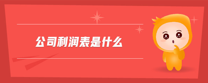 公司利潤(rùn)表是什么