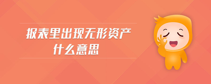 報(bào)表里出現(xiàn)無形資產(chǎn)什么意思