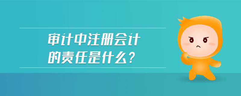 審計(jì)中注冊(cè)會(huì)計(jì)師的責(zé)任是什么?