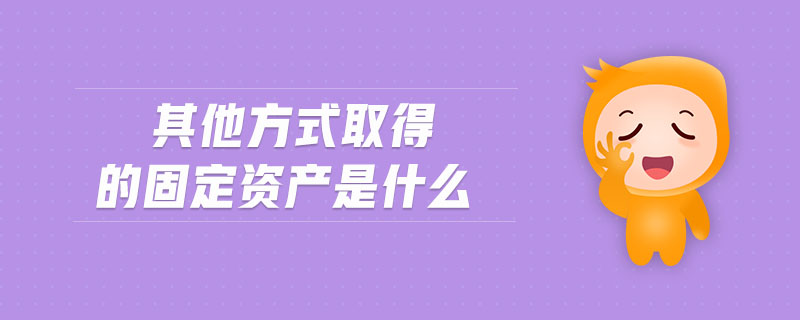 其他方式取得的固定資產(chǎn)是什么