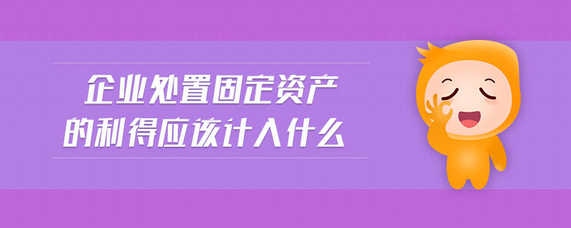 企業(yè)處置固定資產(chǎn)的利得應(yīng)該計(jì)入什么