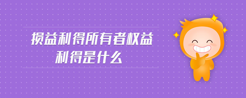 損益利得所有者權(quán)益利得是什么