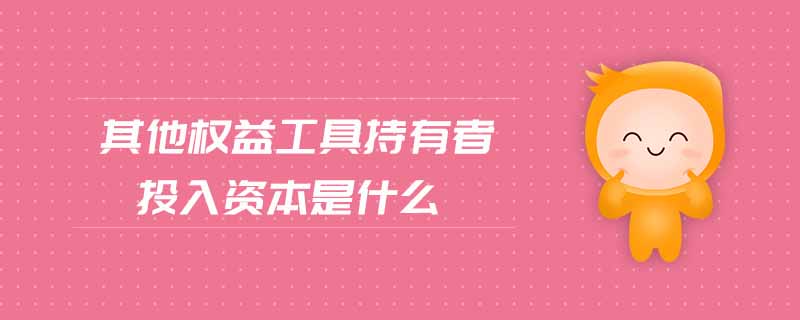 其他權(quán)益工具持有者投入資本是什么