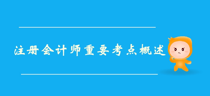 注冊會計師《會計》第一章總論-重要考點(diǎn)概述