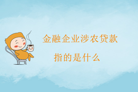 金融企業(yè)涉農(nóng)貸款指的是什么？