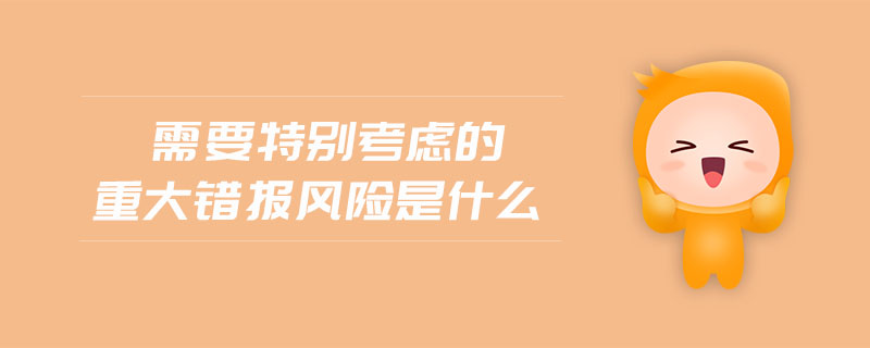 需要特別考慮的重大錯報風(fēng)險是什么