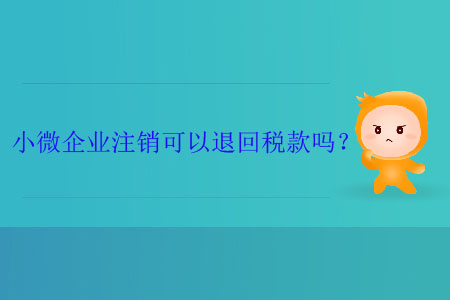 小微企業(yè)注銷可以退回稅款嗎？