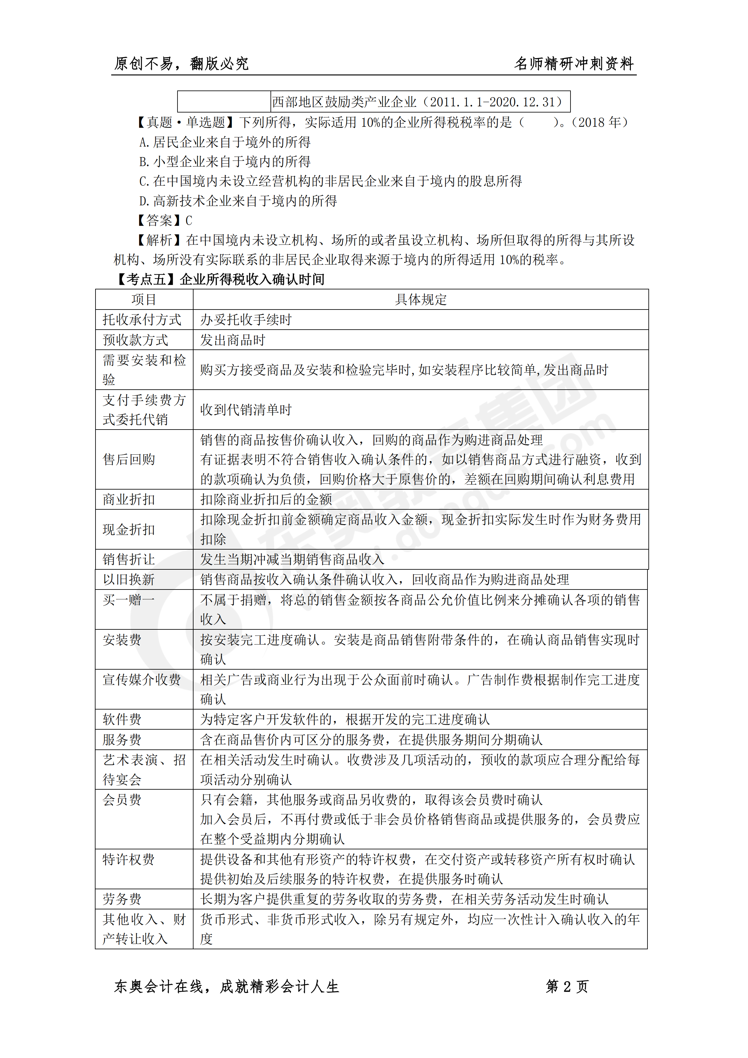 《稅法二》名師精研沖刺資料2