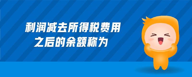 利潤減去所得稅費用之后的余額稱為