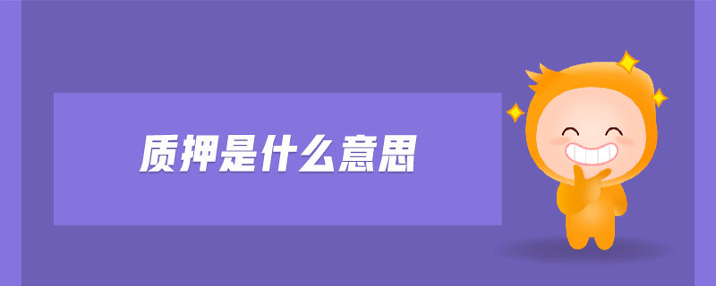 質(zhì)押是什么意思