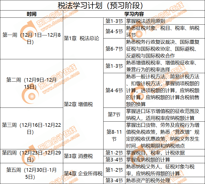 稅法12月學(xué)習(xí)日歷