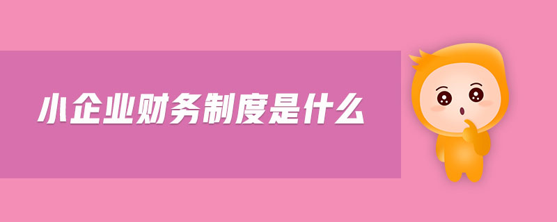 小企業(yè)財務(wù)制度是什么