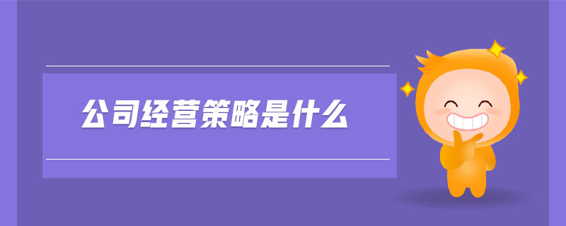 公司經(jīng)營策略是什么