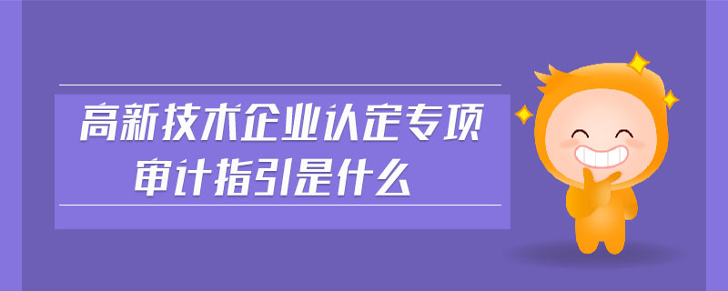 高新技術(shù)企業(yè)認定專項審計指引是什么