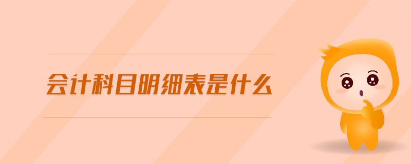 會計科目明細表是什么