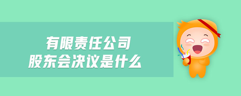 有限責(zé)任公司股東會決議是什么