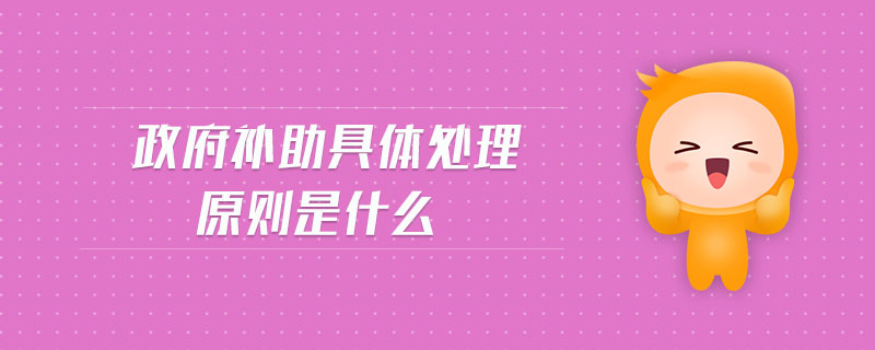 政府補助具體處理原則是什么