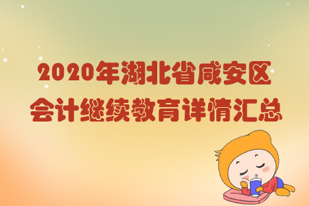 2020年湖北省咸安區(qū)會(huì)計(jì)繼續(xù)教育詳情匯總