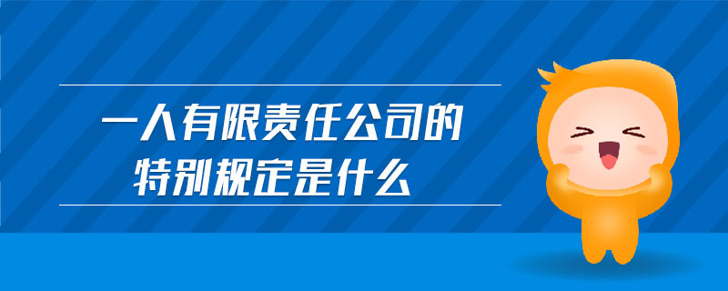 一人有限責(zé)任公司的特別規(guī)定是什么