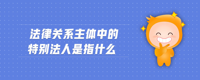 法律關(guān)系主體中的特別法人是指什么