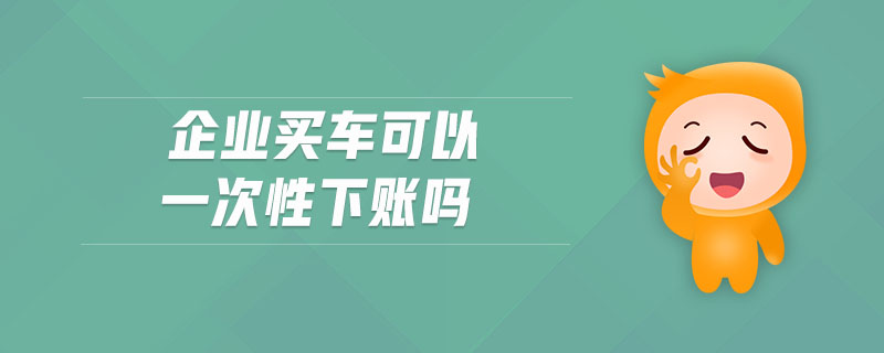 企業(yè)買車可以一次性下賬嗎