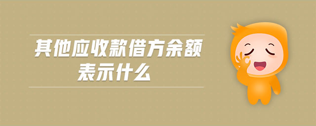 其他應(yīng)收款借方余額表示什么