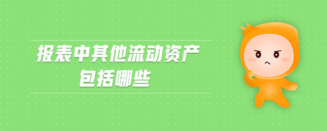 報(bào)表中其他流動(dòng)資產(chǎn)包括哪些