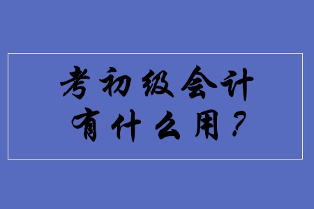 考下初級會計(jì)師證有價(jià)值嗎,？