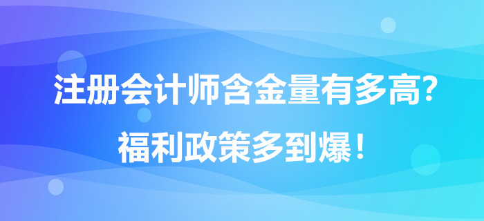 注冊會計師含金量有多高,？福利政策多到爆！