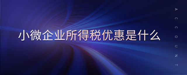 小微企業(yè)所得稅優(yōu)惠是什么