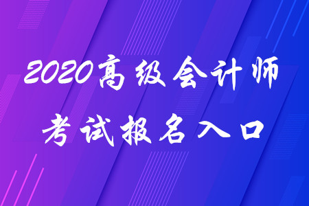 2020年高級(jí)會(huì)計(jì)師考試報(bào)名入口,！考生請(qǐng)看！