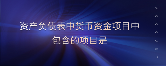 資產(chǎn)負債表中貨幣資金項目中包含的項目是