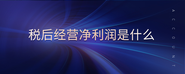 稅后經(jīng)營(yíng)凈利潤(rùn)是什么