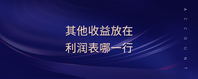 其他收益放在利潤表哪一行