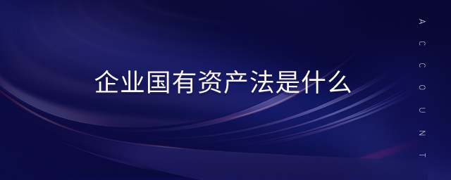 企業(yè)國有資產(chǎn)法是什么