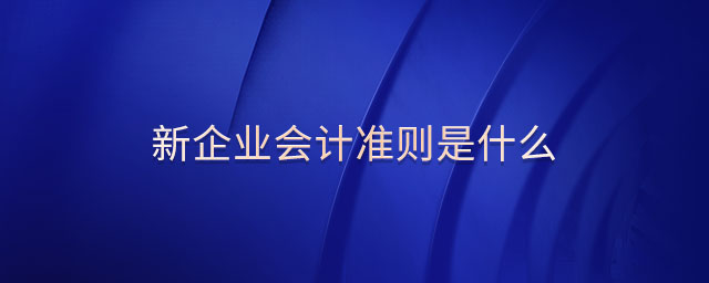 新企業(yè)會(huì)計(jì)準(zhǔn)則是什么